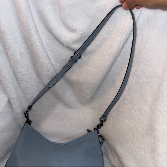 Coach Slate Blue Leather Shoulder Bag - Picture 12 of 13